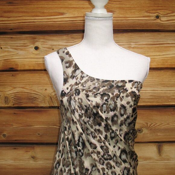 NWT Alexia Admor One Shoulder Gold Leopard Mini Dress - Picture 3 of 12